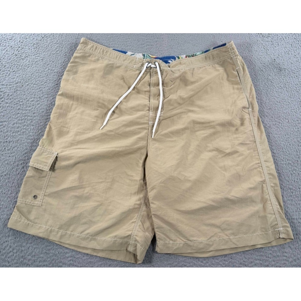Polo Ralph Lauren Shorts Men's 2XL Beige Cargo Pockets Drawstring Swim Trunks